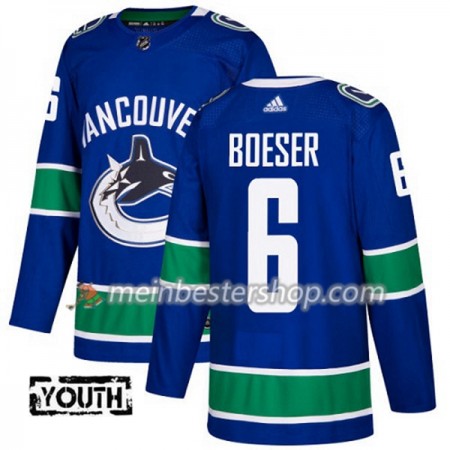 Vancouver Canucks Brock Boeser 6 Adidas 2017-2018 Blau Trikot Authentic - Kinder
